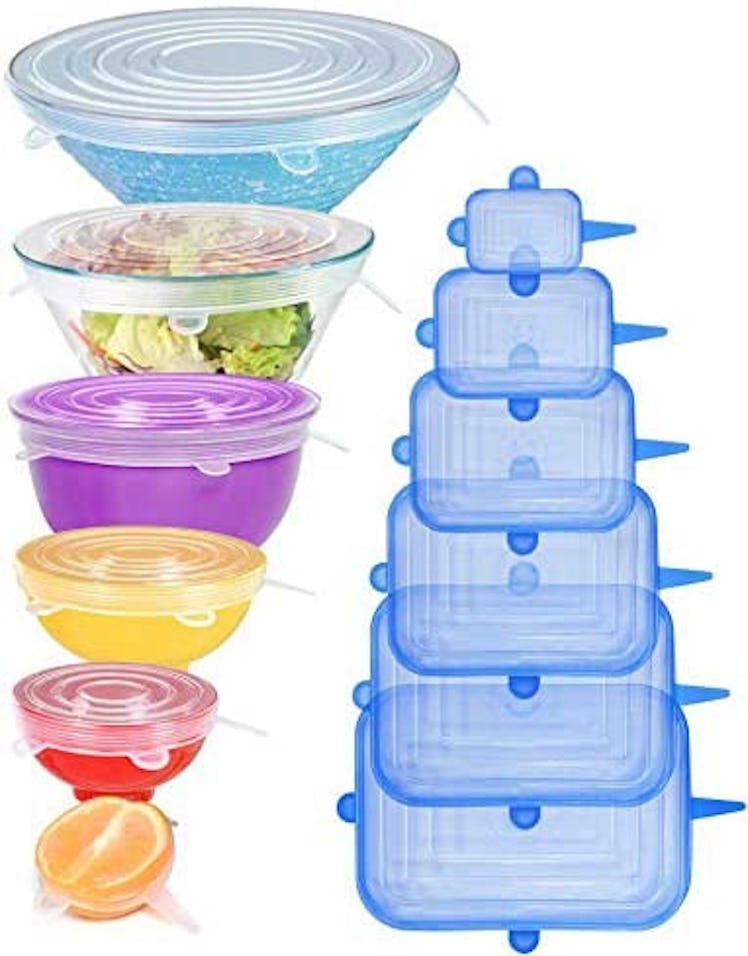Longzon Silicone Stretch Lids (12-Pack) 