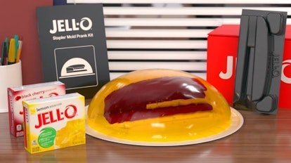 This JELL-O Stapler Mold Prank Kit for 'The Office's' 16th Anniversary is an edible treat.