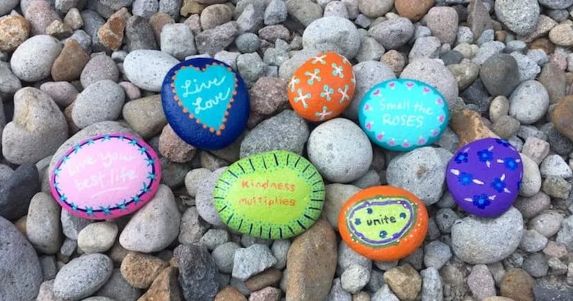 Paint rocks for a very easy Earth Day activity.