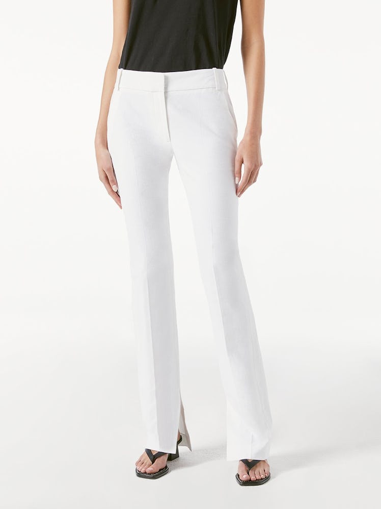 Slim Slit Trouser Suiting White