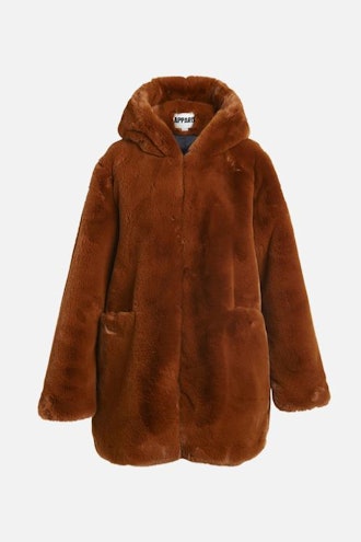 Marie Faux Fur Jacket in Rust