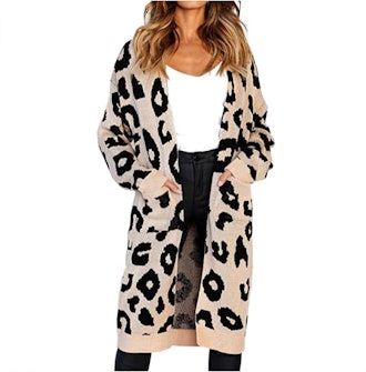 Angashion Leopard Print Cardigan