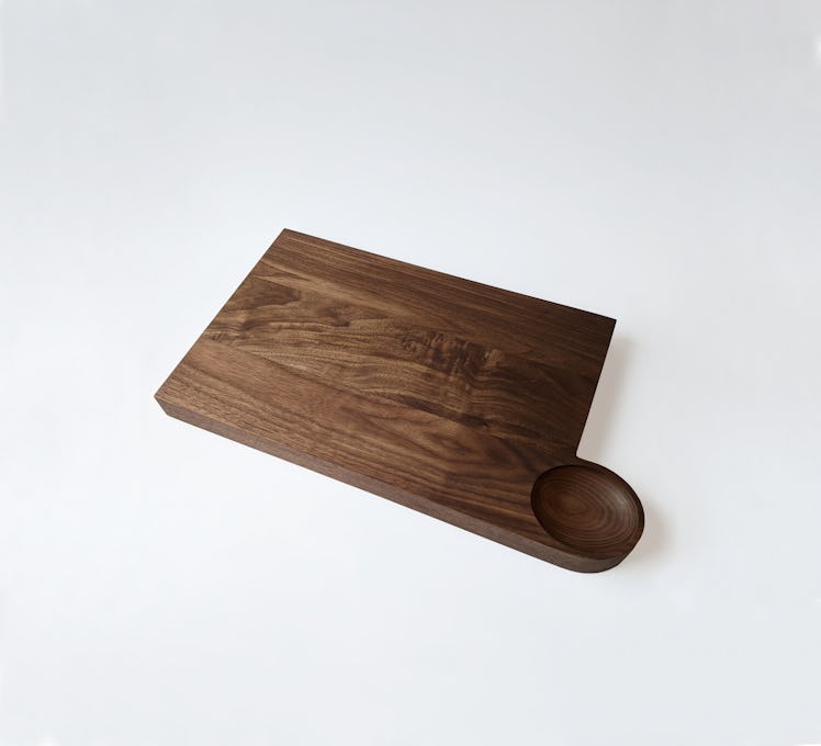 Large Square Cutting Board W/ Oval Bowl