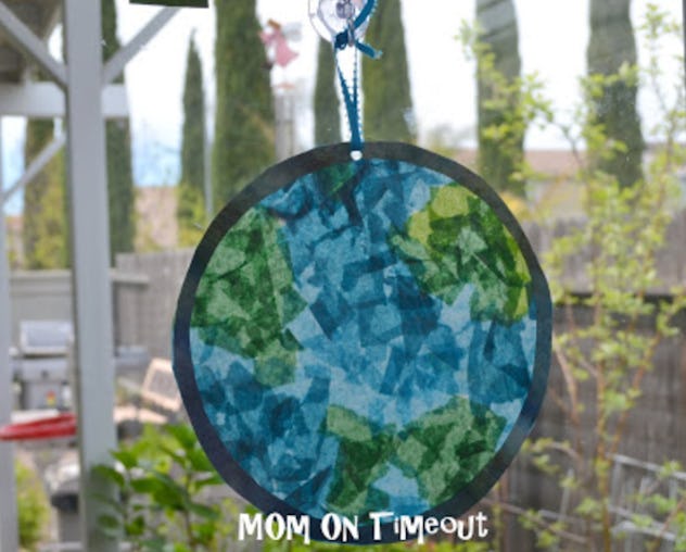 Make stained glass art with tissue paper and wax paper.