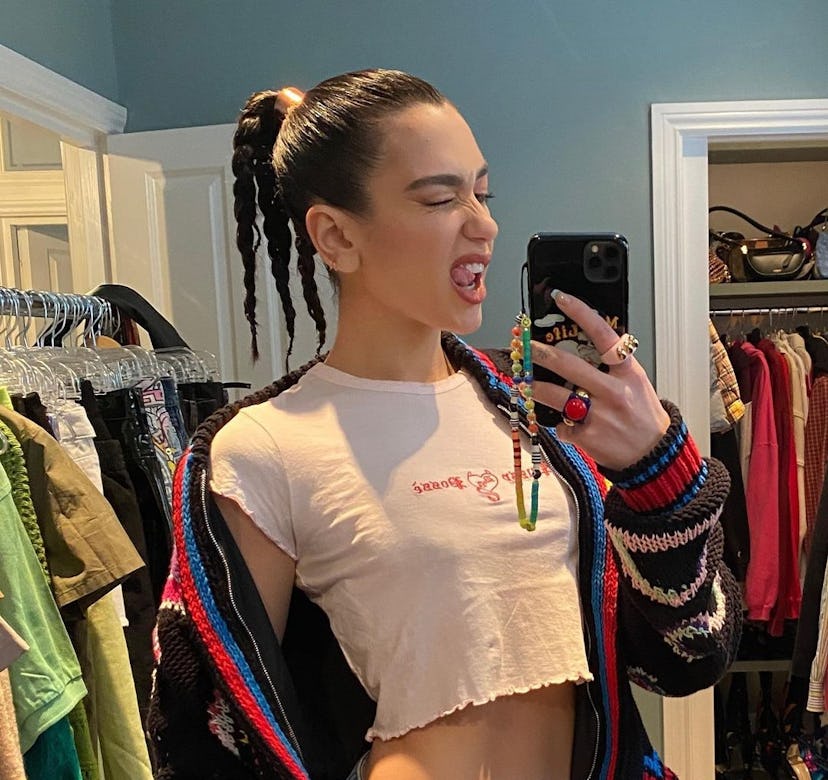 Dua Lipa with a beaded phone strap from String Ting.