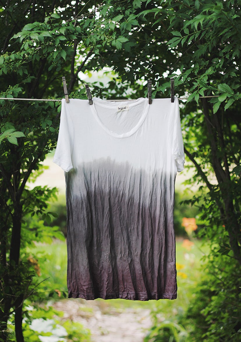Make a tie-dye shirt out of blueberries and blackberries.