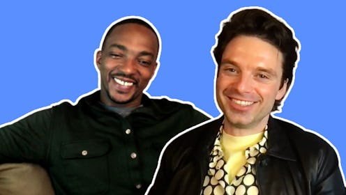 Sebastian Stan And Anthony Mackie during their IRL friendship test