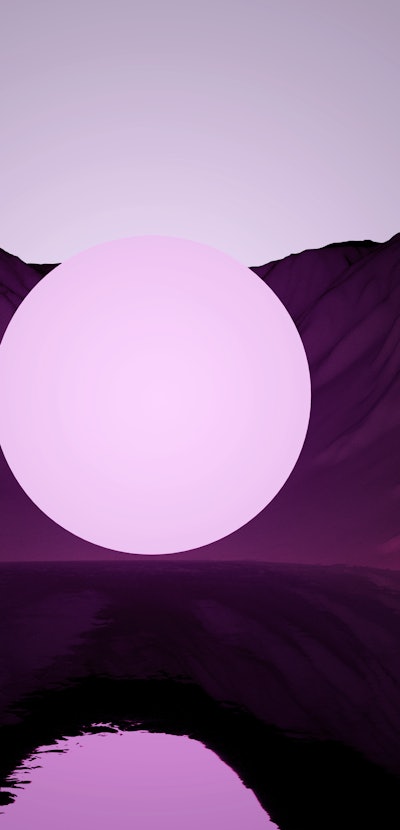 stylized digital sphere against a purple background
