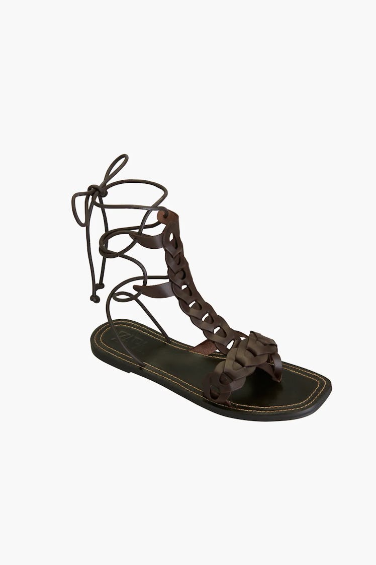 Woven Flat Leather Sandals