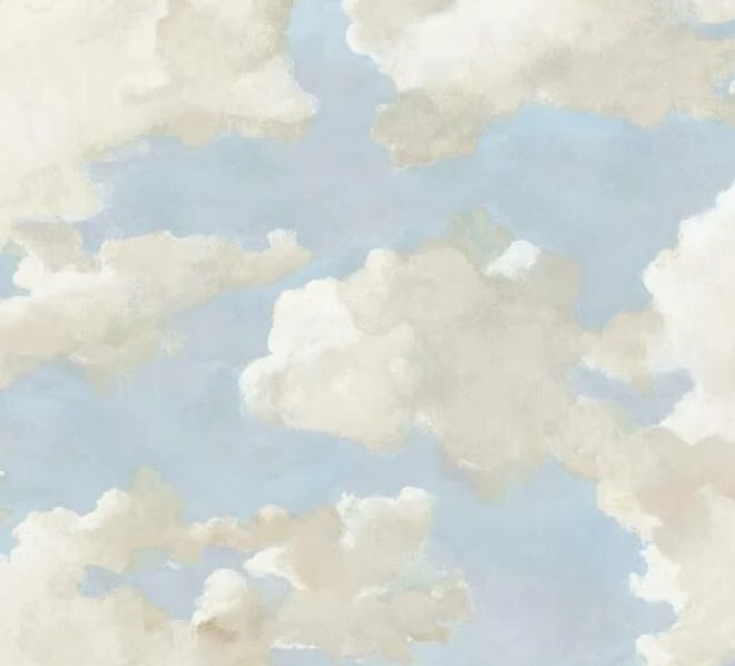 Clouds on Canvas Peel & Stick Wallpaper in Blue by York Wallcoverings