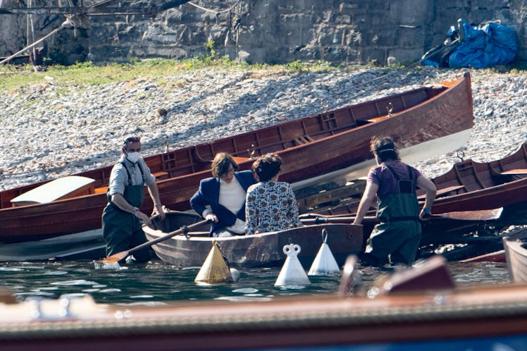 Adam Driver and Lady Gaga on a boat