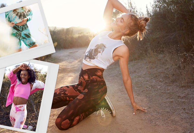 Women out hiking and running in Aerie's OFFLINE Crossover Leggings.