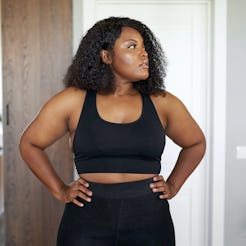 Woman standing ready to do exercise and stretches