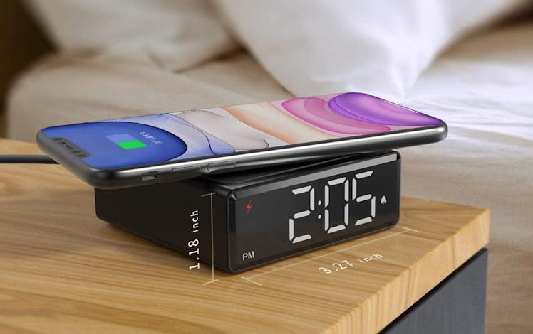 NOKLEAD Digital Alarm Clock with Qi Wireless Charger