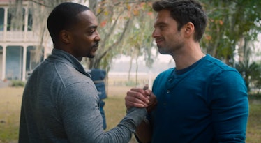 Sebastian Stan and Anthony Mackie friends in The Falcon and the Winter Soldier