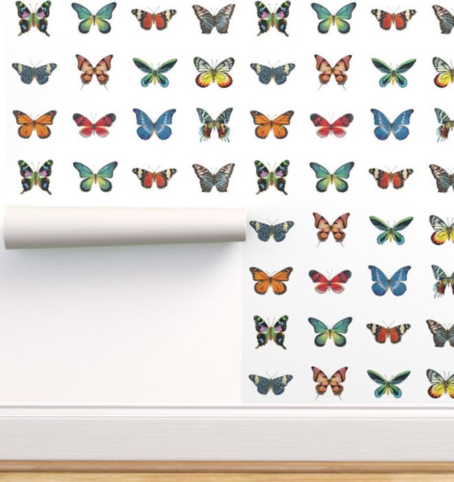 Spoonflower Butterflies Wallpaper