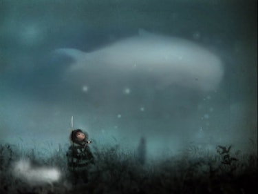 Final game art of a boy and a spirit.