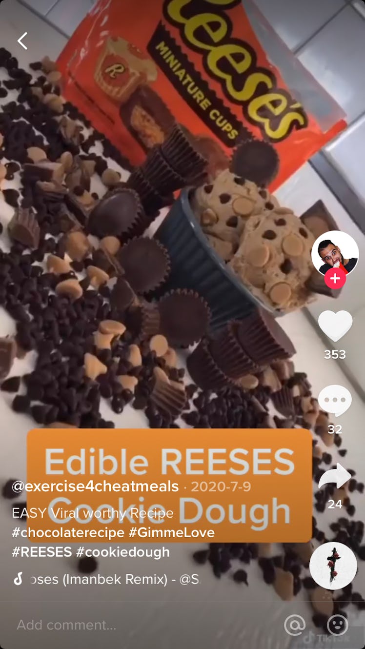 TikToker @exercise4cheatmeals shares a recipe using Reese's Peanut Butter Cups.