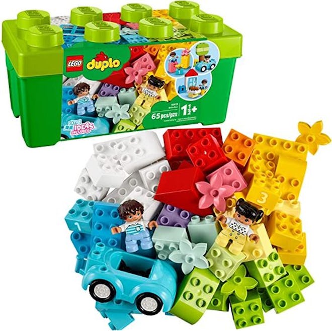 Product image for LEGO Duplo set; colorful legos in a pile; best gifts for 3-year-olds