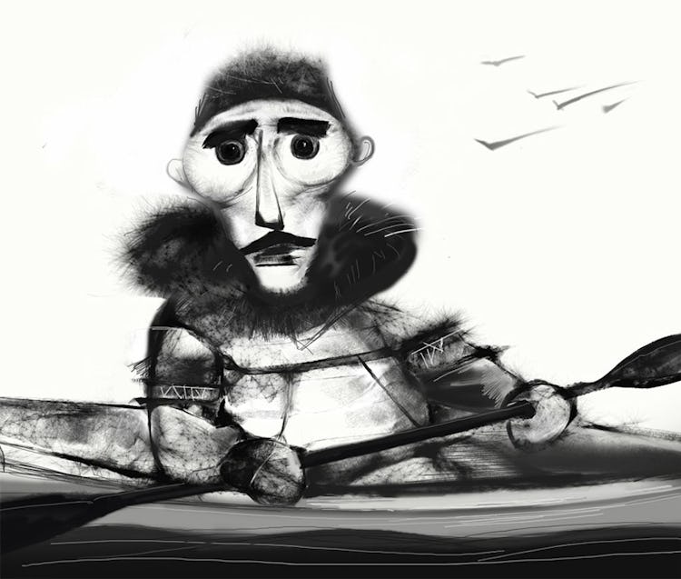 A drawing of an Inuit man.