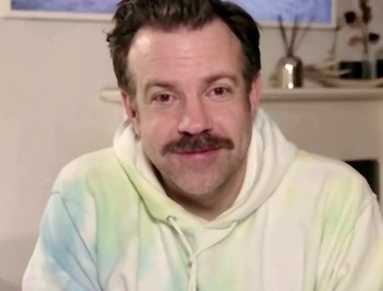 Jason Sudeikis wearing a hoodie