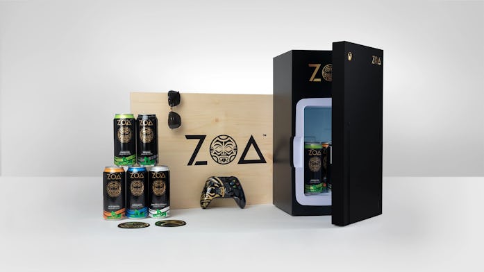 A photo of the PR package from Xbox and ZOA energy.