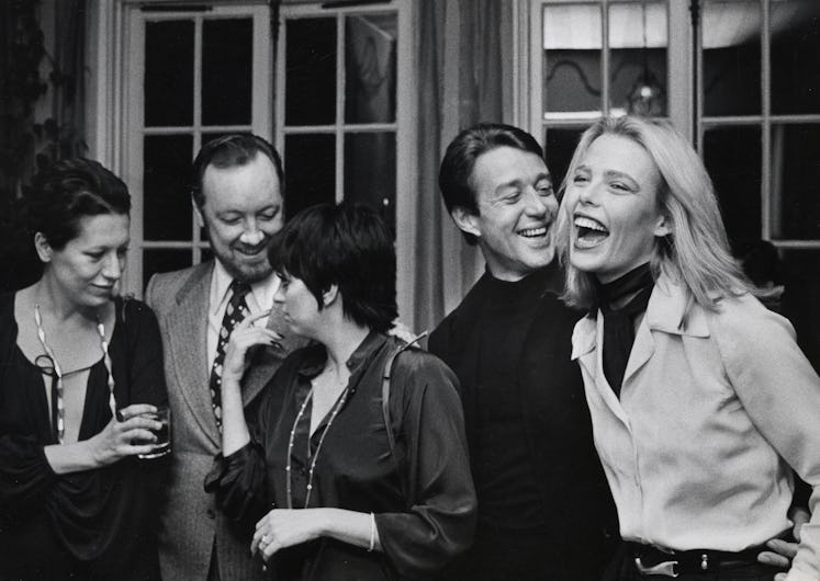 Margaux Hemingway laughing with famous friends