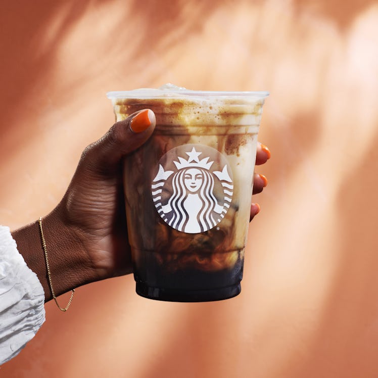 Starbucks' March 2021 free drink offer applies to handcrafted beverages like its new Iced Shaken Esp...