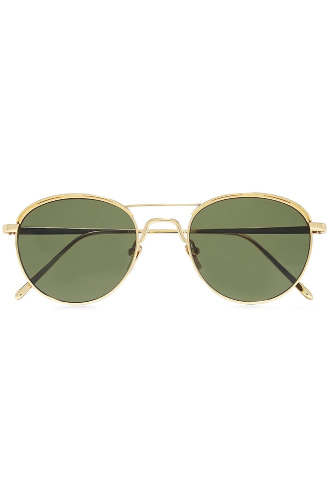 D-frame Gold-Tone Sunglasses