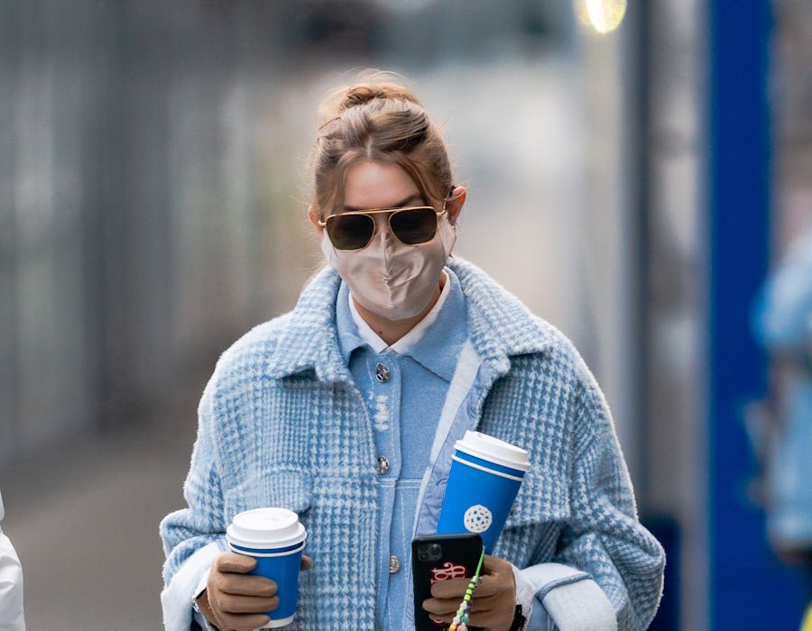 Gigi Hadid is seen in NoHo on January 13, 2021 in New York City.