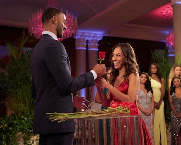 Serena Pitt accepts a rose from Matt James on Season 25 of 'The Bachelor'