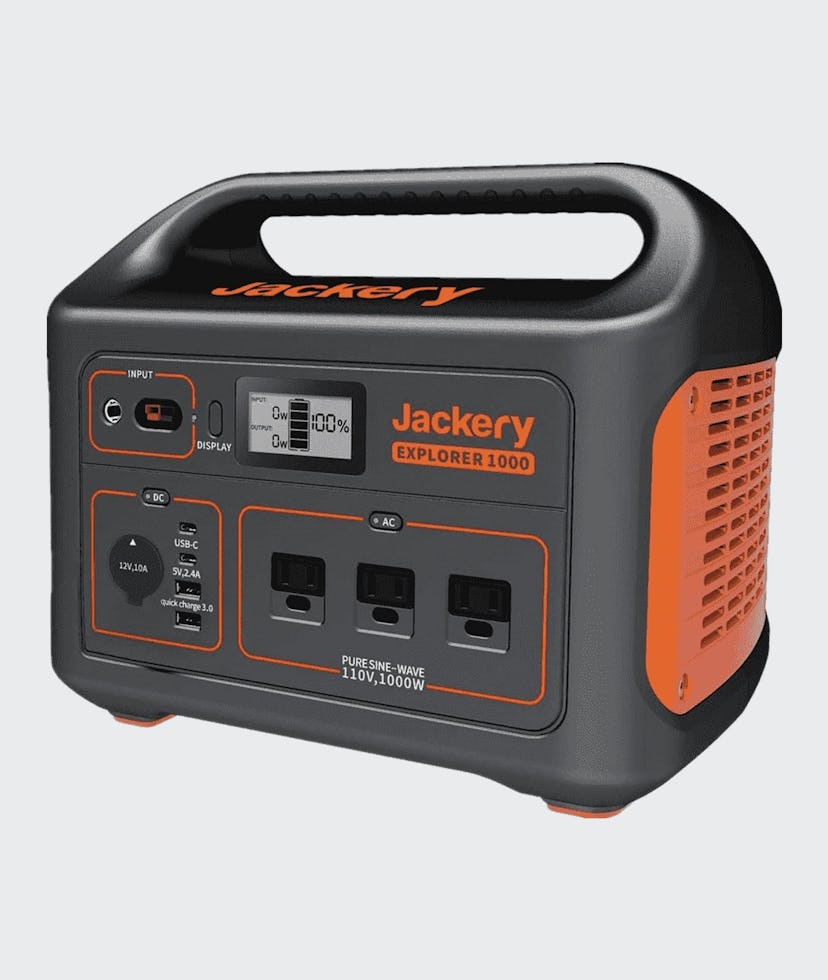 A product shot of the front of the Jackery Explorer 1,000 battery.