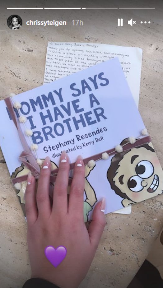 Chrissy Teigen shared a book about helping kids deal with loss.