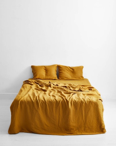 Turmeric 100% Flax Linen Bedding Set - Queen