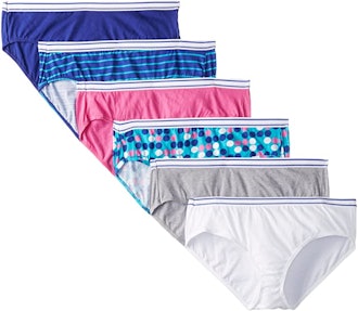 Hanes Cotton Sporty Hipster Panties (6-Pack)