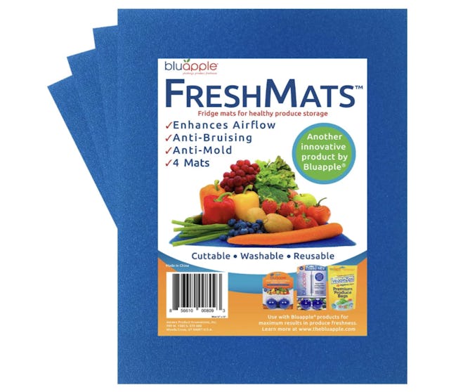 Bluapple FreshMats Fruit and Vegetable Life Extender Shelf Liner (4-Pack)