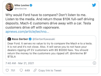 Ford's head of North American communications lambasted a user on Twitter for criticizing the automak...