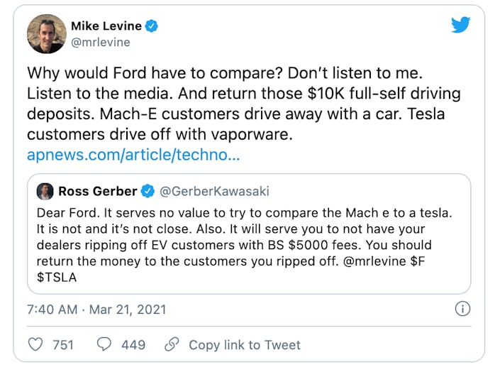 Ford's head of North American communications lambasted a user on Twitter for criticizing the automak...