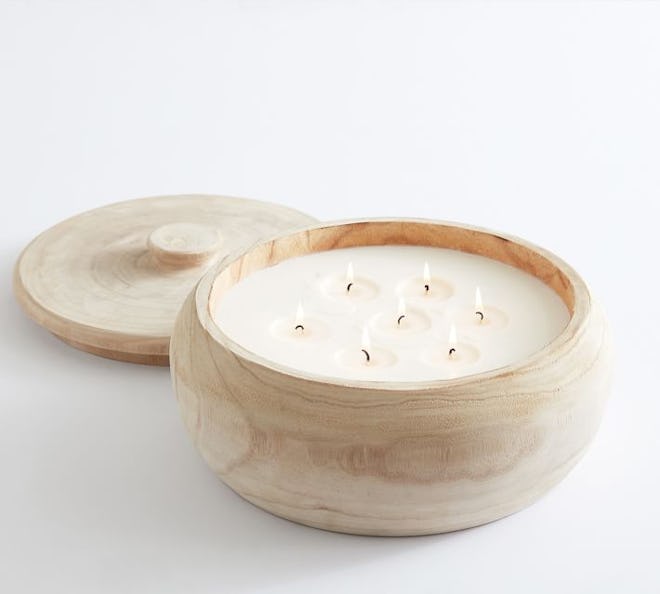 Wood Citronella Candle With Lid