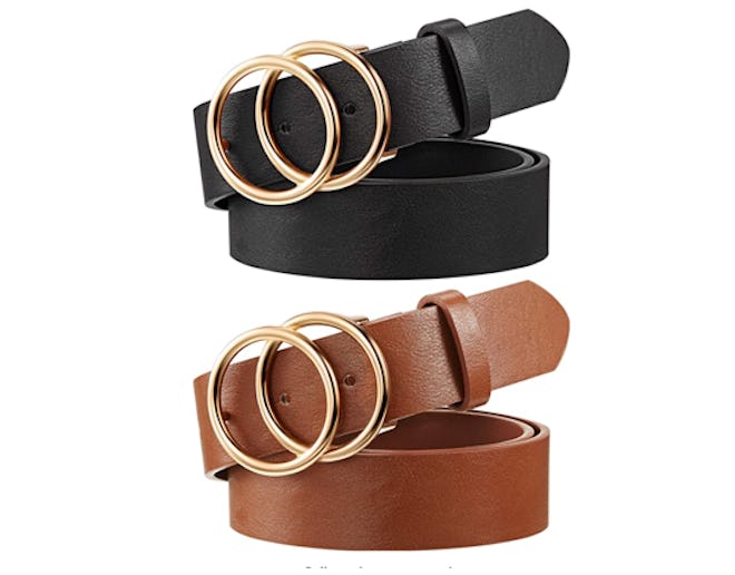 Syhood Faux Leather Belts (2-Pack)