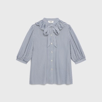 Blouse With Pleated Collar