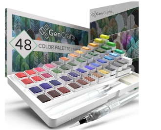 GenCrafts Watercolor Palette with Bonus Paper Pad