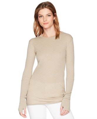 Enza Costa Cashmere Blend Crewneck Sweater With Thumbholes 
