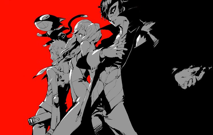 persona 5 promo art joker ann mona ryuji