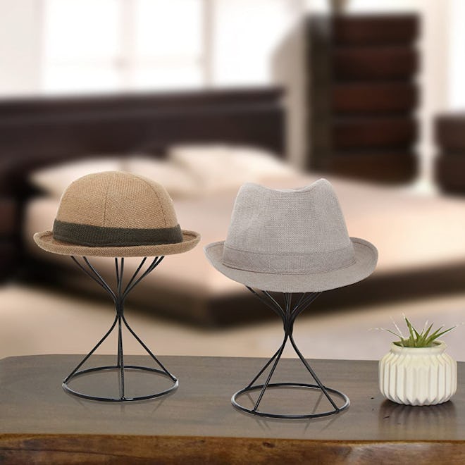 These MyGift wire holders are some of the best ways to store hats.