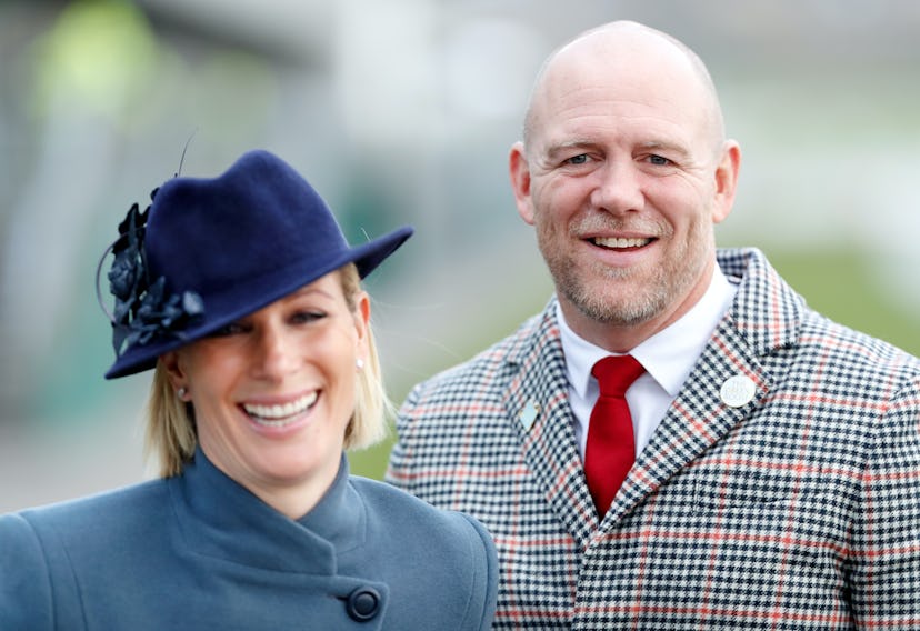 Zara Tindall and Mike Tindall attend day 3 'St Patrick's Thursday' of the Cheltenham Festival 2020 a...
