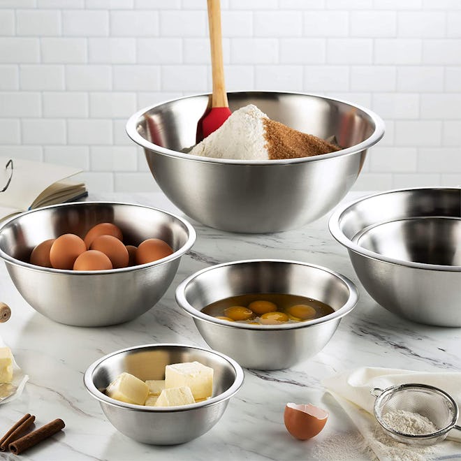 FineDine Stainless Steel Mixing Bowls (6-Pieces)