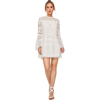 SheIn Lace Bell Sleeve Dress