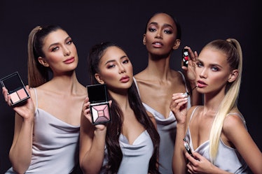 Four women show off the House of Sillage's Disney makeup collection that includes lipsticks, eyeshad...