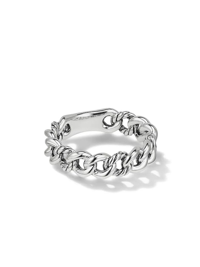 Belmont Curb Link Narrow Sterling Silver Ring